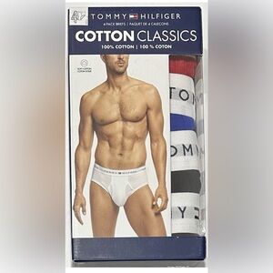 Tommy Hilfiger Men's 4-Pack Cotton Classics Briefs Large (36-38) Blue/Red/Black
